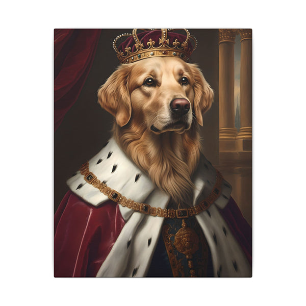 Golden Retriever Kings & Queens Royal Portrait Canvas Wall Art, Regal Dog Painting, Golden Retriever Lover Gift, Stretched Canvas