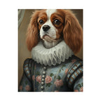 Cavalier King Charles Spaniel Renaissance Royal Portrait Matte Poster, Regal Dog Art Print, Cavalier King Charles Spaniel Lover Gift, Wall Art