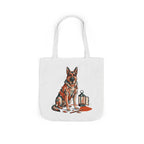 German Shepherd Halloween Tote Bag | Werewolf Dog Canvas Tote | Tritan