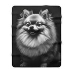 Pomeranian Charcoal Portrait Sherpa Fleece Blanket | Dog Lover Gift — view 3 of 9
