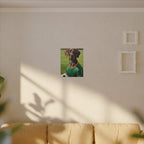 German Shorthaired Pointer Oil Painting Soccer Portrait Wall Art, GSP Dog Lover Gift, Canine Decor, Fetching Football Fan Canvas