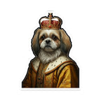 Shih Tzu Kings & Queens Royal Portrait Sticker, Dog Portrait Vinyl Decal, Kiss-Cut Sticker, Shih Tzu Lover Gift