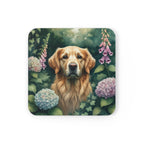 Golden Retriever Watercolor Drink Coaster by Tritan — angled detail view