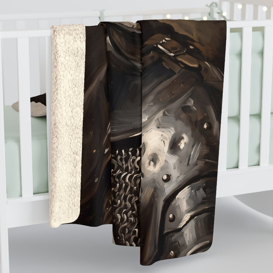 Border Collie Medieval Knight Portrait Regal Throw Blanket | Premium Dog Art | Tritan