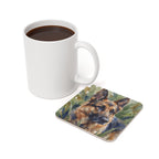 German Shepherd Watercolor Garden Peek Drink Coaster | Premium Dog Art | Tritan