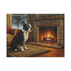 Boston Terrier Wall Art Canvas Print, Dog Lover Gift, Pet Portrait Acrylic Painting Home Decor, Cute Animal Art Gift