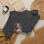 Australian Shepherd Sweatshirt | Painterly Dog Art Crewneck | Aussie Mom Gift | Cozy Pullover for Dog Lovers | Pet Portrait Apparel