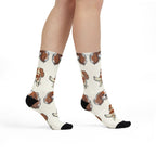 Cavalier King Charles Spaniel Socks | Fun All Over Print Dog Socks | Cavalier Mom Gift | Cute Crew Socks for Dog Lovers | Stocking Stuffer — primary view