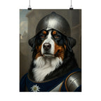 Bernese Mountain Dog Medieval Knight Portrait Matte Poster, Regal Dog Art Print, Bernese Mountain Dog Lover Gift, Wall Art
