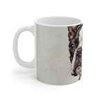 Boston Terrier Oil Portrait Ceramic Mug 11oz | Premium Dog Art | Tritan