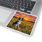 Border Collie Acrylic Gallery Print Sunset Prairie Kiss-Cut Stickers | Dog Lover Gift — view 7 of 12