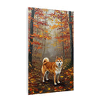 Shiba Inu Acrylic Painting Canvas Wall Art | Autumn Woods Dog Decor | Cute Shiba Gift for Dog Lovers | Pet Portrait Print