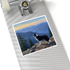 Acrylic Border Collie - Mountain Overlook | Kiss-Cut Stickers