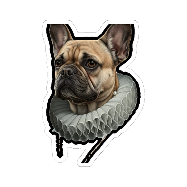 French Bulldog Renaissance Royal Portrait Sticker, Dog Portrait Vinyl Decal, Kiss-Cut Sticker, French Bulldog Lover Gift