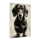 Dachshund Charcoal Portrait Canvas Wall Art | Sausage Dog Art Print, Pet Lover Gift, Minimalist Dog Decor, Dachshund Mom Dad Gift