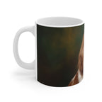 Dark Botanical Peony and Fern Ceramic Mug 11oz — Earthcore Collection
