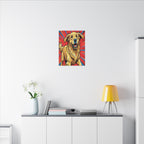Golden Retriever Comic Pop Art Canvas - Dynamic Dog Print with Retro Halftone Style