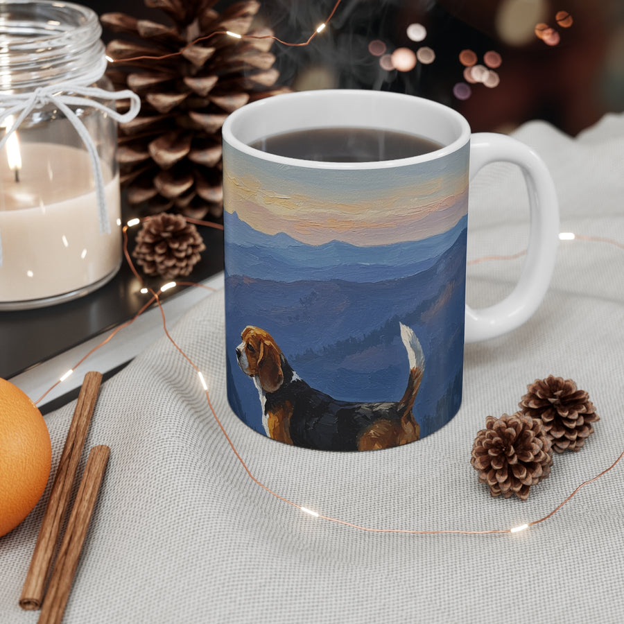 Acrylic Beagle - Mountain Overlook | Ceramic Mug 11oz