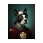 Boston Terrier Medieval Knight Portrait Matte Poster, Regal Dog Art Print, Boston Terrier Lover Gift, Wall Art