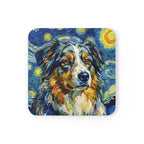 Australian Shepherd Coaster Post-Impressionist Oil Painting - Aussie Dog Art Decor, Pet Lover Gift, Puppy Keepsake