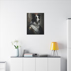 Border Collie Renaissance Royal Portrait Canvas Wall Art, Regal Dog Painting, Border Collie Lover Gift, Stretched Canvas