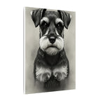 Miniature Schnauzer Charcoal Portrait Canvas Print | Dog Wall Art Decor | Pet Owner Gift | Schnauzer Lover Present