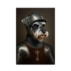 Miniature Schnauzer Medieval Knight Portrait Matte Poster, Regal Dog Art Print, Miniature Schnauzer Lover Gift, Wall Art