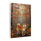 Shiba Inu Acrylic Painting Canvas Wall Art | Autumn Woods Dog Decor | Cute Shiba Gift for Dog Lovers | Pet Portrait Print