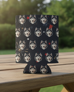 Siberian Husky America 250 Can Cooler, Patriotic Dog Art Drink Insulator, America 250 Gift, USA Pride Accessory
