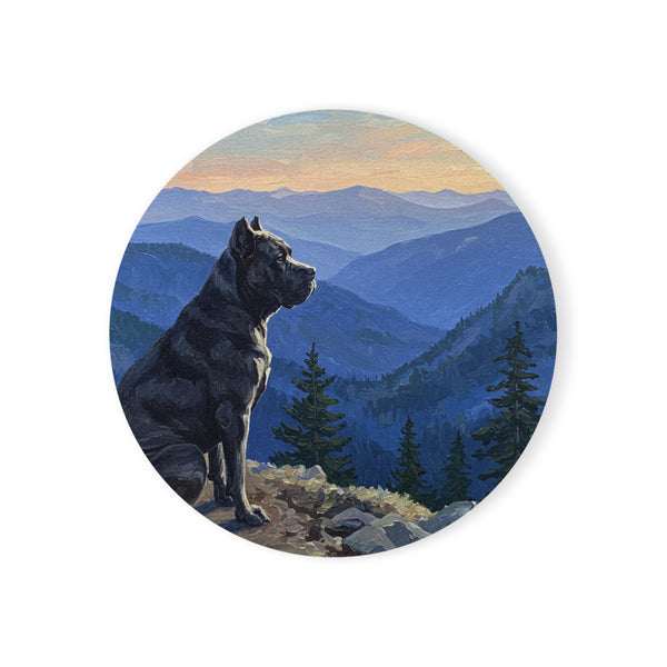 Acrylic Gallery Print Cane Corso - Mountain Overlook | Cork Back Coaster