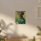 German Shorthaired Pointer Oil Painting Soccer Portrait Wall Art, GSP Dog Lover Gift, Canine Decor, Fetching Football Fan Canvas