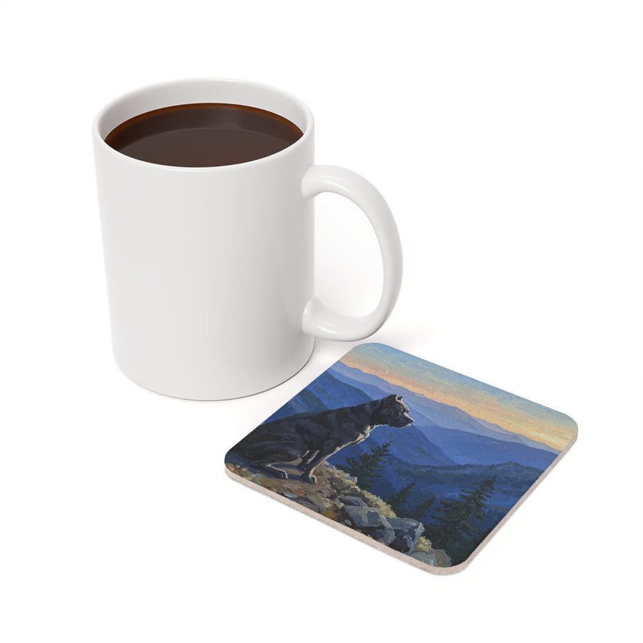 Acrylic Gallery Print Cane Corso - Mountain Overlook | Cork Back Coaster