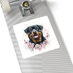 Rottweiler Watercolor Butterfly Bloom Kiss-Cut Stickers | Premium Dog Prints | Tritan — view 9 of 12