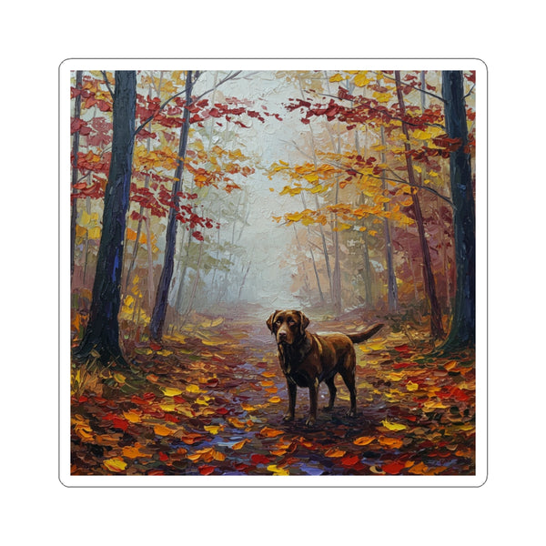 Acrylic Labrador Retriever - Autumn Woods | Kiss-Cut Stickers