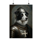Border Collie Medieval Knight Portrait Matte Poster, Regal Dog Art Print, Border Collie Lover Gift, Wall Art