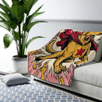 Golden Retriever Comic Pop Art Throw Blanket | Premium Dog Art | Tritan