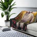 Poodle Low Poly Prairie Sherpa Fleece Blanket | Dog Lover Gift