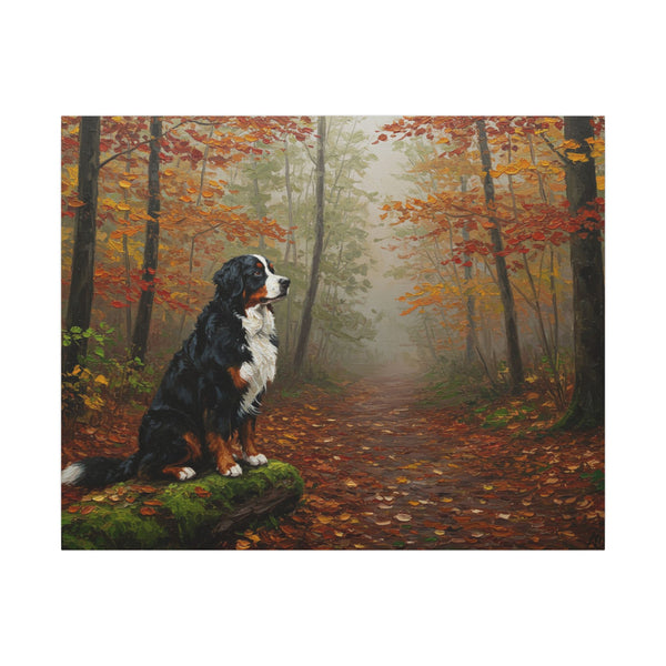 Bernese Mountain Dog Wall Art | Stretched Canvas Print | Dog Lover Gift | Pet Portrait | Acrylic Painting Style Decor