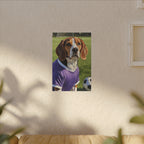 Beagle Soccer Portrait Oil Painting Canvas Print, Dog Wall Art Decor, Pet Lover Gift