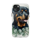 Rottweiler Watercolor Botanical Wreath Phone Case | Premium Dog Prints | Tritan — view 7 of 28