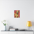 Golden Retriever Comic Pop Art Canvas - Dynamic Dog Print with Retro Halftone Style