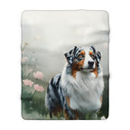Australian Shepherd Watercolor Rain Garden Throw Blanket | Premium Dog Prints | Tritan — view 3 of 9