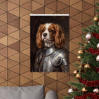 Cavalier King Charles Spaniel Medieval Knight Portrait Matte Poster, Regal Dog Art Print, Cavalier King Charles Spaniel Lover Gift, Wall Art