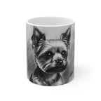Yorkshire Terrier Charcoal Portrait Ceramic Mug 11oz | Premium Dog Art | Tritan