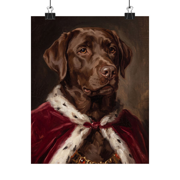 Labrador Retriever Kings & Queens Royal Portrait Matte Poster, Regal Dog Art Print, Labrador Retriever Lover Gift, Wall Art