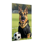 German Shepherd Oil Painting Soccer Portrait Canvas Wall Art Decor, Dog Lover Gift, Pet Owner Present, GSD Art Print