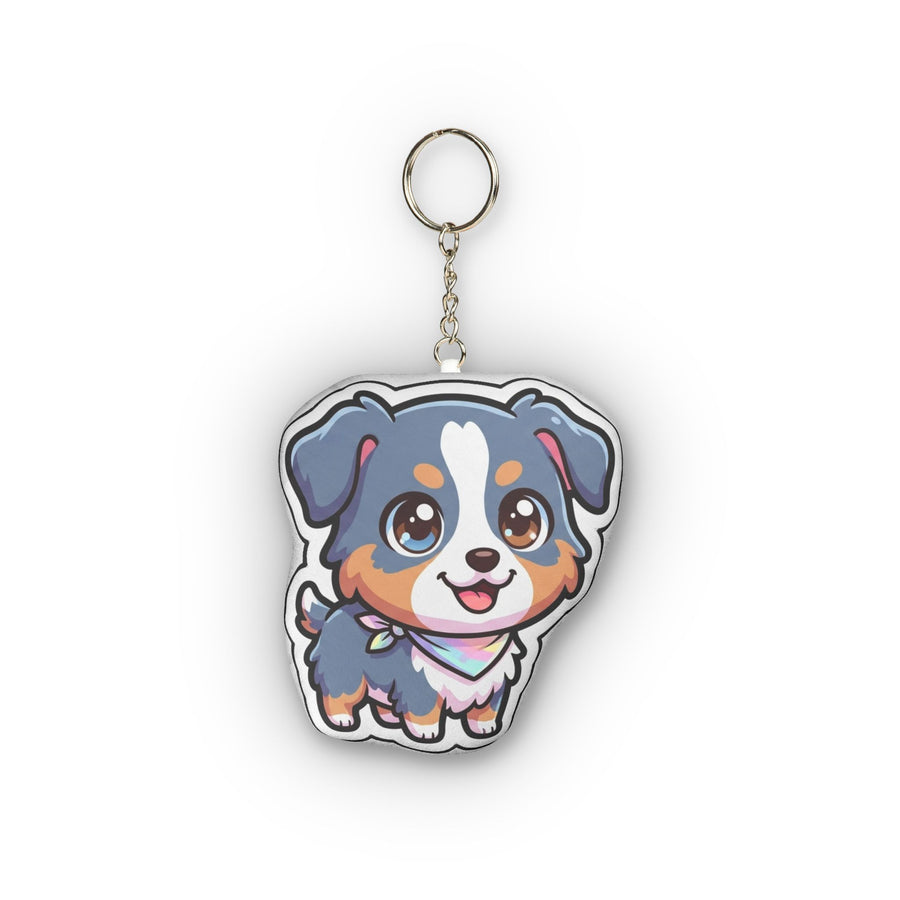 Chibi Australian Shepherd Plush Keychain | Tritan