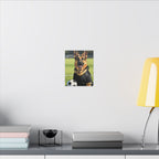 German Shepherd Oil Painting Soccer Portrait Canvas Wall Art Decor, Dog Lover Gift, Pet Owner Present, GSD Art Print
