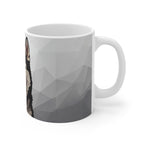 Siberian Husky Low Poly Monochrome Gold Ceramic Mug 11oz | Dog Lover Gift