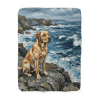 Acrylic Gallery Print Labrador Retriever - Coastal Cliffside | Sherpa Fleece Blanket — primary view